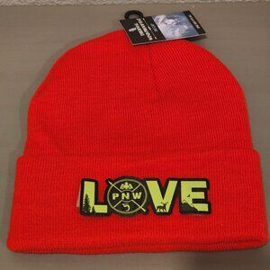 LOVE PNW Knit Cuffed Beanie in Red